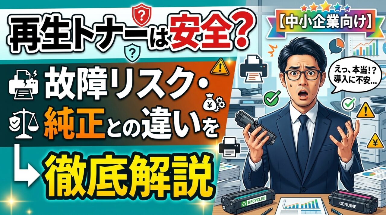再生トナーは安全？故障リスク・純正との違いを徹底解説【中小企業向け】